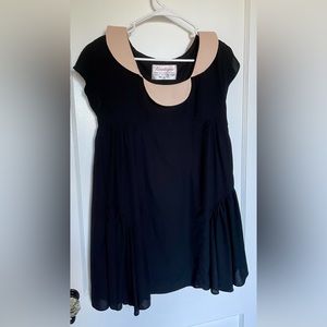 Vintage black skater dress peter pan collar